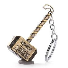 Marvel Avengers Thor's Hammer Keychain Mjolnir Model Zinc Alloy Keyring Toy Thor Key Chain Ring Men Jewelry Fans Accessories