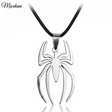 MQCHUN Marvel Super Spiderman Stainless Steel Charm Pendant DC Comics Spider Man Statement Necklace For Movie Fans Gift Jewelry