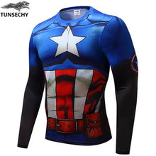 2017 Spiderman Superman Captain America Compression T-shirt Superhero Soldier Marvel Comics Mens T-shirt Wholesale and retail