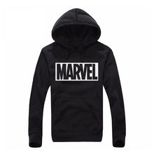 2017 New Marvel Letter Print Black Sweatshirt Men Hoodies Fashion Solid Hoody Men Pullover Men's Tracksuits male coats