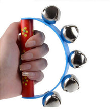 Baby Rainbow Musical Instrument Toy Wooden Jingle Ring Handbell Rattle Kids toy Noise maker Kids toy