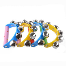 Baby Rainbow Musical Instrument Toy Wooden Jingle Ring Handbell Rattle Kids toy Noise maker Kids toy