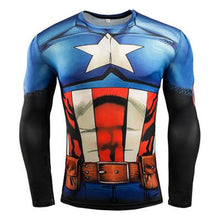 New MMA Fitness Compression Shirt Men Long Sleeve 3D Superman T-shirt Superhero Captain America Brand Clothing Marvel T shirt
