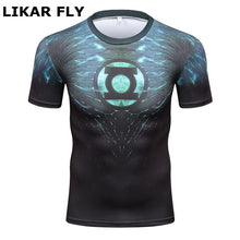 Green Lanter 3D Printed T-shirts Marvel Hero Men Compression Shirt Short Sleeve Crossfit Fitness Cloth Tops Male Cosplay Costume