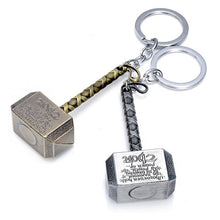 Movie Marvel Comics Avengers Thor Key Chain Alloy Hammer Pewter Pendent Keychains Super Hero Key Chain Key Rings Car Key Holder
