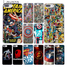 Lavaza The Avengers Marvel Deadpool Flash Captain America Clear Skin Case Cover for iPhone 10 X 8 7 6 6s Plus 5 5S SE 5C 4 4S