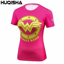 Ladies DC Comics Marvel Superman Batman/ Wonder Women's Fitness  T Shirt Girls Bodybuilding Compression Tights Tees Tops