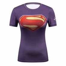 Ladies DC Comics Marvel Superman Batman/ Wonder Women's Fitness  T Shirt Girls Bodybuilding Compression Tights Tees Tops