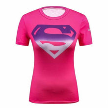 Ladies DC Comics Marvel Superman Batman/ Wonder Women's Fitness  T Shirt Girls Bodybuilding Compression Tights Tees Tops