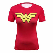 Ladies DC Comics Marvel Superman Batman/ Wonder Women's Fitness  T Shirt Girls Bodybuilding Compression Tights Tees Tops