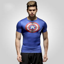 marvel batman Captain America t-shirt hot superman t shirt men joges Punisher Superhero tights quick-dry T-shirt Summer clothing