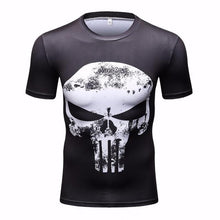 marvel batman Captain America t-shirt hot superman t shirt men joges Punisher Superhero tights quick-dry T-shirt Summer clothing