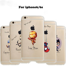 ciciber Phone Case Marvel The Avengers  Batman DC Comics Superhero Soft Transparent Case Cover for IPhone 6 6S 7 8 Plus 5S SE X