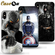 Marvel Captain America Shield Superhero Case Cover for iPhone X 7 8 Plus 6 6s iPhoneX iron Man Spiderman Case Comic accessories