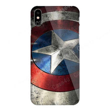 Marvel Captain America Shield Superhero Case Cover for iPhone X 7 8 Plus 6 6s iPhoneX iron Man Spiderman Case Comic accessories