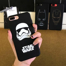 Marvel Avengers Superhero Matte Black Case for Coque iPhone 6 6s 7 8 Plus Starwars Storm trooper Batman Knight Supre Man Cover