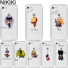 NIKIKI Marvel The Avengers  Batman DC Comics Superhero Soft Silicon Case Cover for IPhone 6 6S 7 8 Plus 5S SE X Capinha Coque