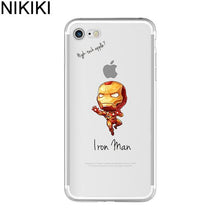 NIKIKI Marvel The Avengers  Batman DC Comics Superhero Soft Silicon Case Cover for IPhone 6 6S 7 8 Plus 5S SE X Capinha Coque