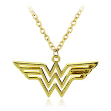 Fashion DC Wonder Woman Logo Pendant Comic Geek Necklace with Leather Cord Marvel Super Heroes Jewelry Gold/silver