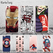 Cool Marvel Transparent TPU Case Cover For iPhone 6 6s 5 5s se 7 7Plus 8 X Batman Joker Superman Comics Pattern Coque