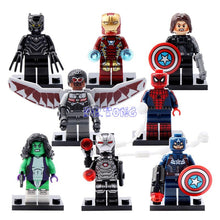DR.TONG Marvel Super Heroes Falcon Spider-Man Iron Man She-Hulk Black Panther Captain America 3 Civil War Building Blocks Toys