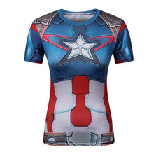 Ladies DC Comics Marvel Superman Batman/ Wonder Women's Fitness  T Shirt Girls Bodybuilding Compression Tights Tees Tops