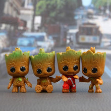 Marvel Movie Guardians Of The Galaxy 2 4pcs/set Brinquedos Mini Cute Baby Tree Man Dancing Model Action Toy Figure Car Ornaments