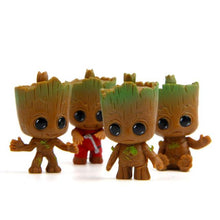 Marvel Movie Guardians Of The Galaxy 2 4pcs/set Brinquedos Mini Cute Baby Tree Man Dancing Model Action Toy Figure Car Ornaments
