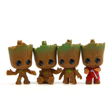 Marvel Movie Guardians Of The Galaxy 2 4pcs/set Brinquedos Mini Cute Baby Tree Man Dancing Model Action Toy Figure Car Ornaments