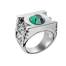 New Style Marvel Green Lantern Ring,the Green Crystal Green Lantern  Steel Power Ring for Men