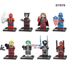 8pcs super hero SY677 Marvel Figure Avenger IronMan MK46 MK1 War Machine Iron Patriot Man building blocks toys for children