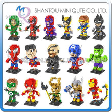 Mini Qute WTOYW LOZ Marvel Avenger super hero Thor superman Captain America block plastic building block model educational toy