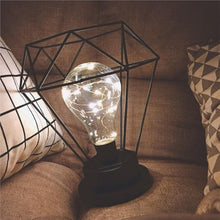 Edison Style Metal Terrarium Lamp Warm White LEDs Wire Lights Battery Operated Night Lamp