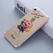 THREE-DIAO Phone Case for IPhone 6 6S 7 8 Plus 5S SE X Marvel The Avengers Batman DC Comics Superhero Soft Transparent Cover