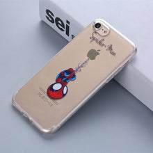 THREE-DIAO Phone Case for IPhone 6 6S 7 8 Plus 5S SE X Marvel The Avengers Batman DC Comics Superhero Soft Transparent Cover