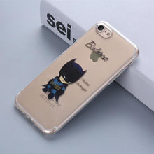 THREE-DIAO Phone Case for IPhone 6 6S 7 8 Plus 5S SE X Marvel The Avengers Batman DC Comics Superhero Soft Transparent Cover