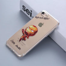 THREE-DIAO Phone Case for IPhone 6 6S 7 8 Plus 5S SE X Marvel The Avengers Batman DC Comics Superhero Soft Transparent Cover
