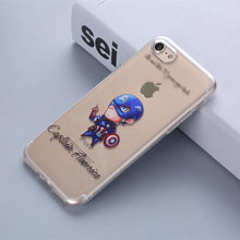 THREE-DIAO Phone Case for IPhone 6 6S 7 8 Plus 5S SE X Marvel The Avengers Batman DC Comics Superhero Soft Transparent Cover