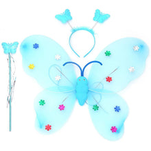 3pcs/Set Girls Led Flashing Light Fairy Butterfly Wing Wand Headband Costume Toy