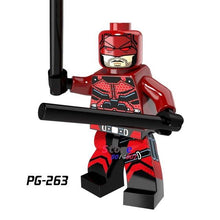 Single Super Hero Marvel Daredevil Spider-Man Masked Robber Punisher Odin Shocker Comics building blocks bricks toy for children