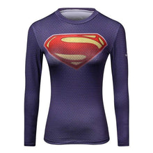 Girls Crossfit Long Sleeve Compression Shirt 3D Anime Marvel Superhero Wonder Woman T Shirt Tights Fitness WOMEN Tops & Tee