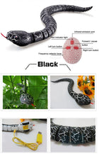 Remote Control Snake Rattlesnake Animal Trick Terrifying Mischief Toy Black