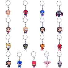 Funko Pop Harri Potter Keychain Marvel Captain America Movie Anime Key chain iron Man Figure Game of Thrones Key ring Kid Toy