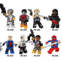 Single Super Hero Marvel Comics  X-men Saber-toothed Colossus Pogue Shadowcat Bishop Spiderman building blocks toys for children