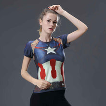 Summer Women Compression T Shirt Marvel