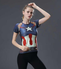 Summer Women Compression T Shirt Marvel