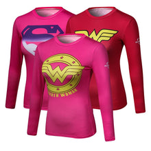 Girls Crossfit Long Sleeve Compression Shirt 3D Anime Marvel Superhero Wonder Woman T Shirt Tights Fitness WOMEN Tops & Tee