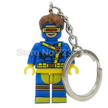 Marvel Super Hero Keychains Single Sale figure Superman Mr Fantastic Cyclops Arrow The Falcon Key Ring Blocks Toys For Childen