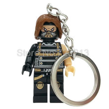 Marvel Super Hero Keychains Single Sale figure Superman Mr Fantastic Cyclops Arrow The Falcon Key Ring Blocks Toys For Childen