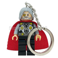 Marvel Super Hero Keychains Single Sale figure Superman Mr Fantastic Cyclops Arrow The Falcon Key Ring Blocks Toys For Childen